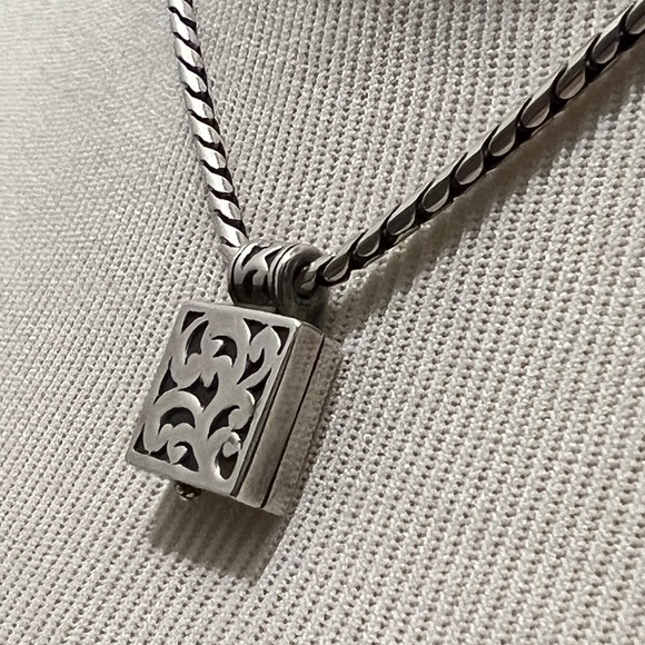 LOIS HILL Sterling Silver Scroll Locket Necklace - Picture 3 of 5